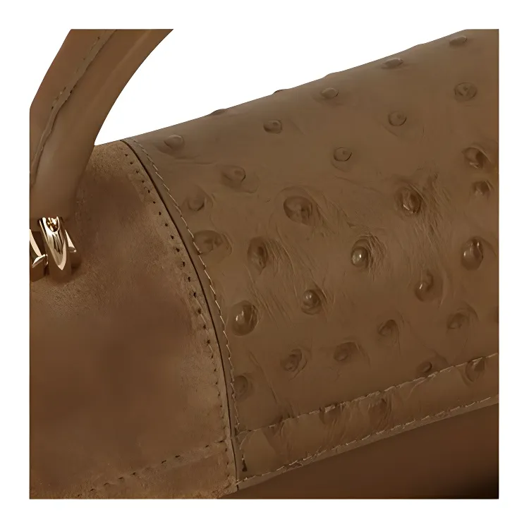 Furla Suede Crocodile Pattern Leather With Leather One Shoulder Crossbody Briefcase Handbag Women's Tan-3