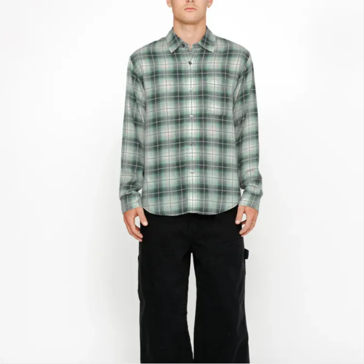 Stussy Matthew Printed Plaid Shirt Green XL - POIZON