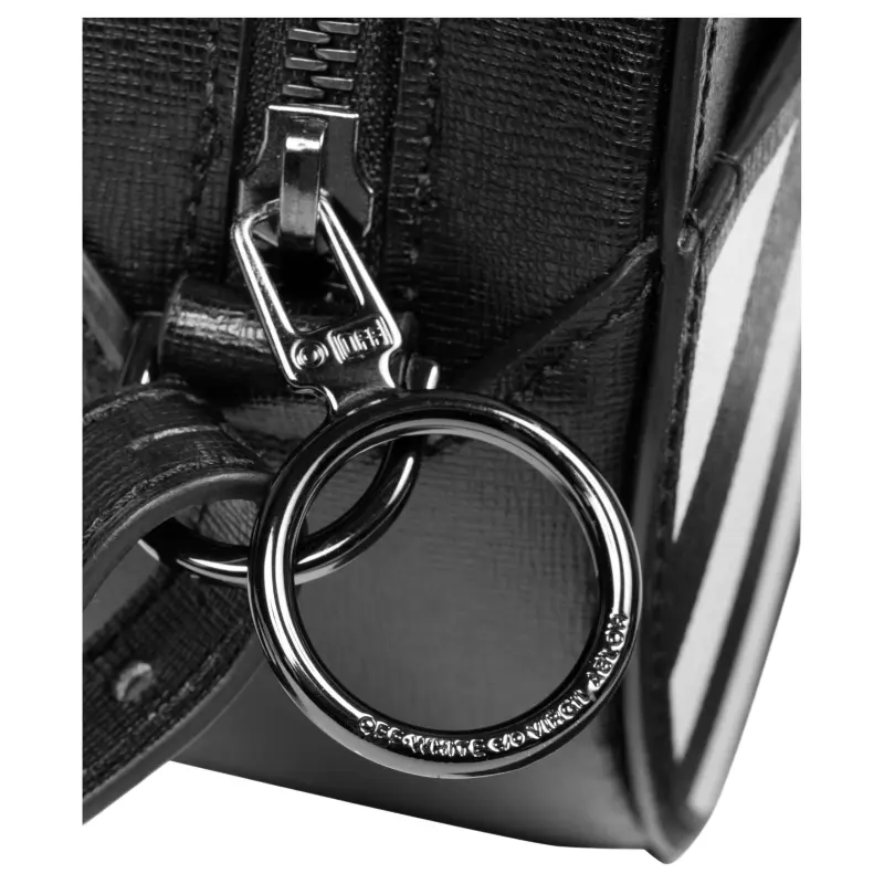 OFF WHITE Diag Round Bag Black/White-3