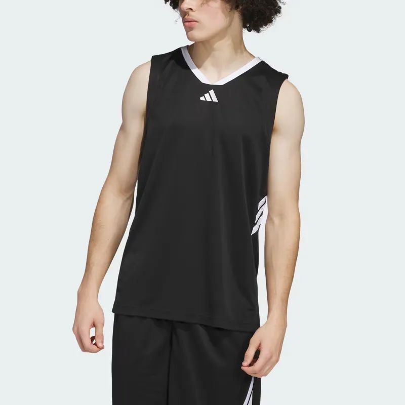 Adidas BASKETBALL3 Stripes FW24 Basketball Jersey Men's Black/White-1
