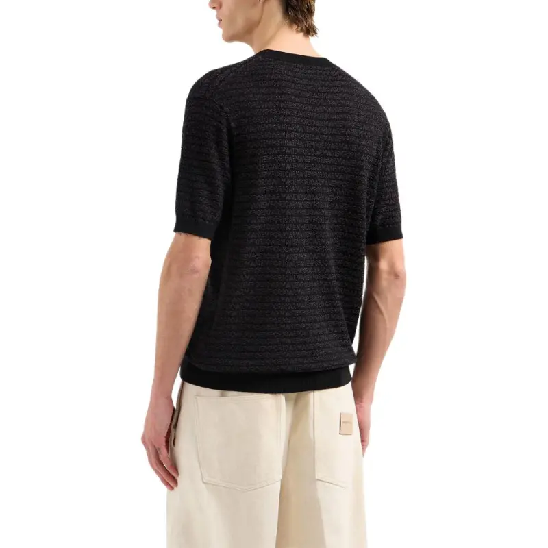 EMPORIO ARMANI Asv Lyocell blend Jumper With Lettering Intarsia-3