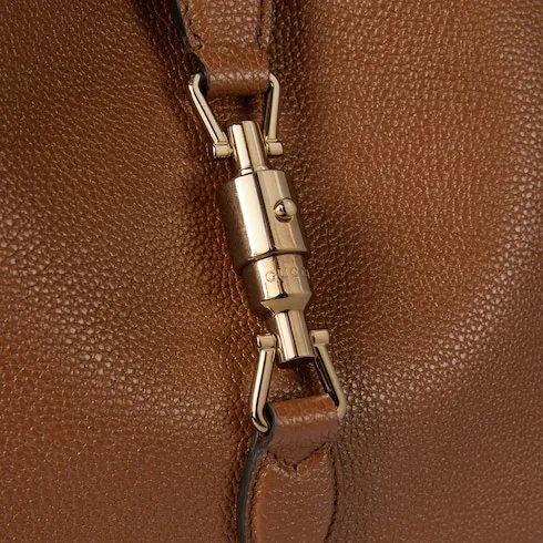 GUCCI Jackie 1961 Leather Shoulder Bag Medium Size Women's Brown-8