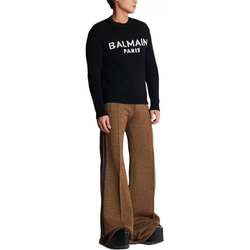 BALMAIN Jacquard Logo Crewneck Sweater-4