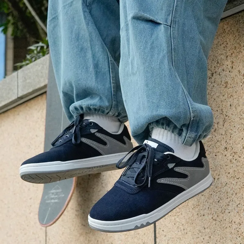 GOLUCK Cushioning, Wear Resistant Low Top Skateboard Shoes Unisex Blue Gray-4