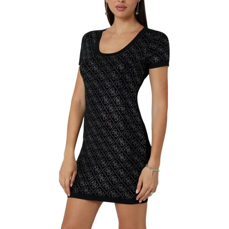 GUESS Short Sleeved Dress Women's Black-3