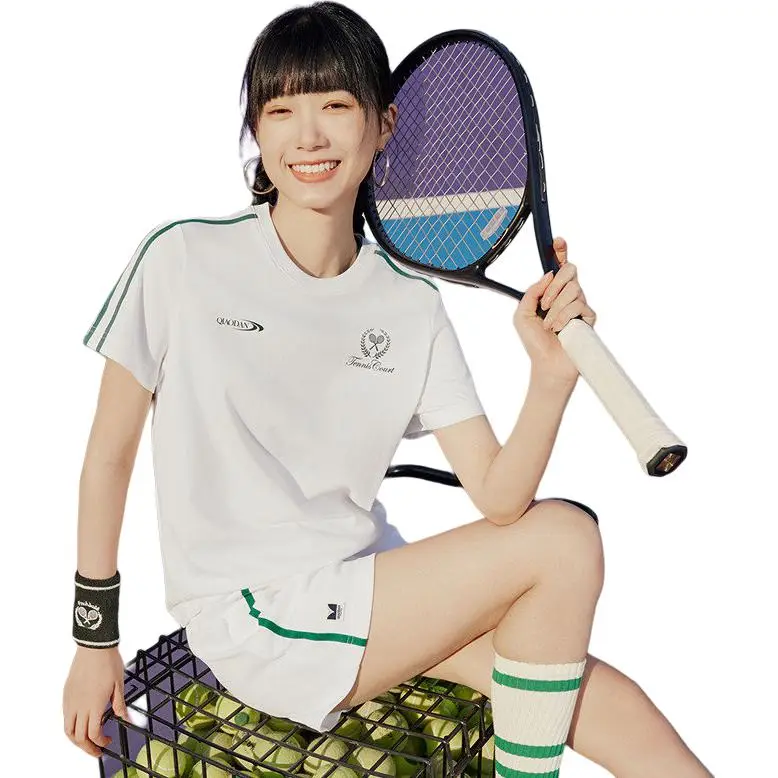 QIAODAN Sports Life Collection Regular T Shirt Women's Jordan White-1