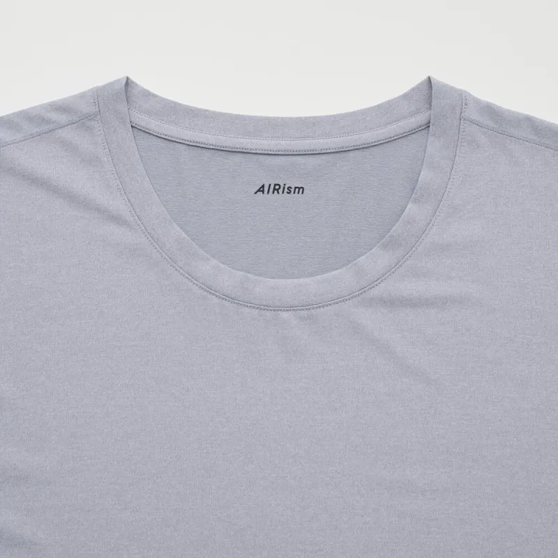 UNIQLO UNIQLO AIRism Mesh Series T Shirt Men's Light Gray-1