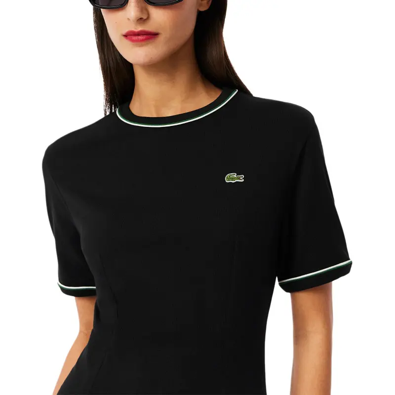 LACOSTE Short Sleeved Dresses Women's Black-4