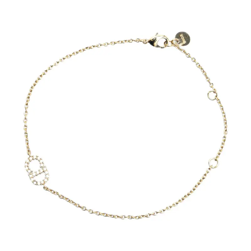 DIOR Rhinestone, Gold Plated Metal Bracelets Women's Gold-1