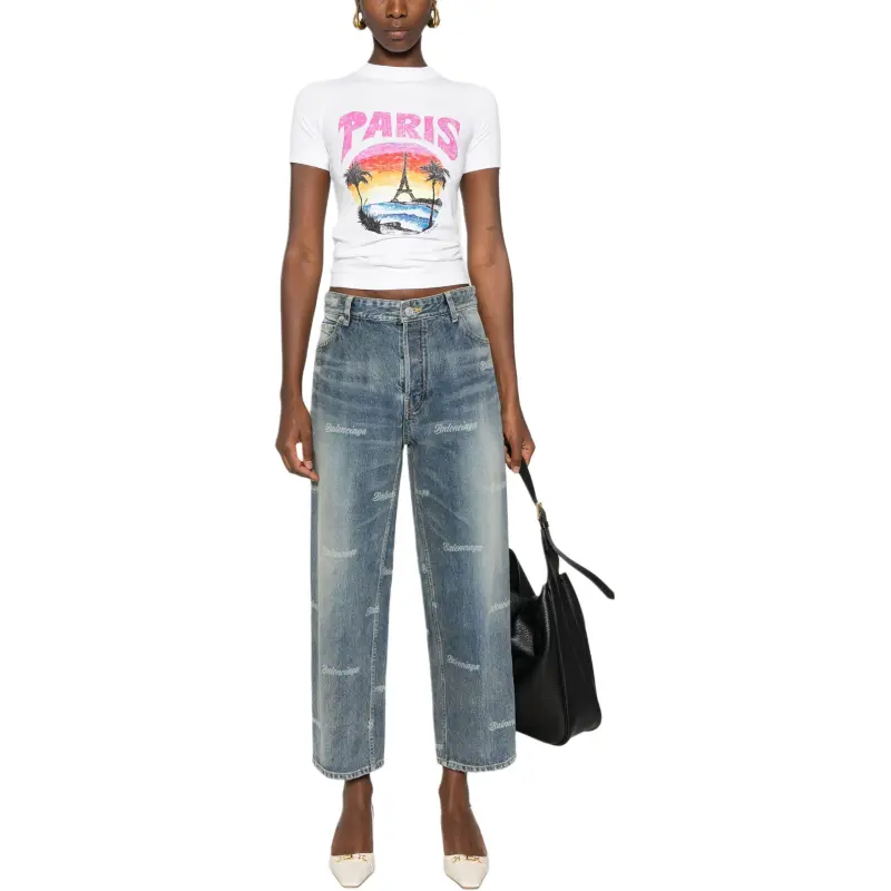 Balenciaga Graphic Printed Crewneck T Shirt-1