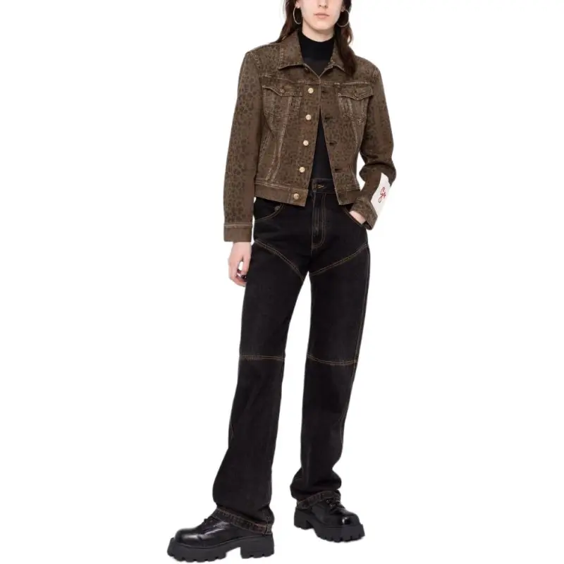 Golden Goose Leopard Pattern Denim Jacket-2