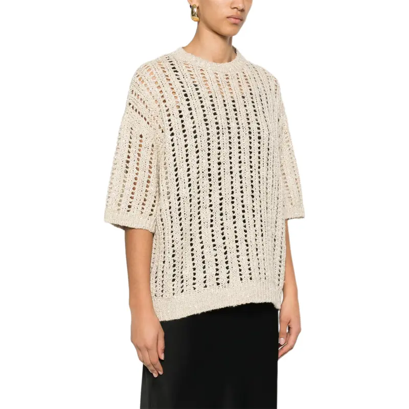 Brunello Cucinelli Sequin embellished T shirt-3