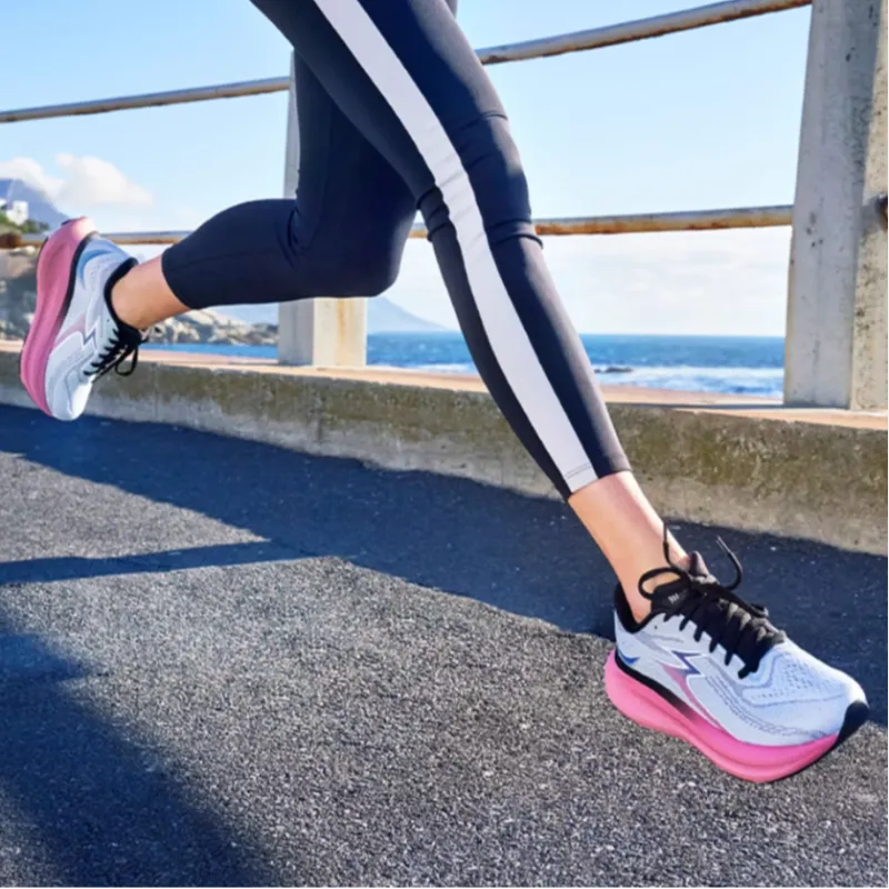361° International Thread ELEOS Anti Slip Wear Resistant Low Top Running Shoes Women's Gray White Pink-4
