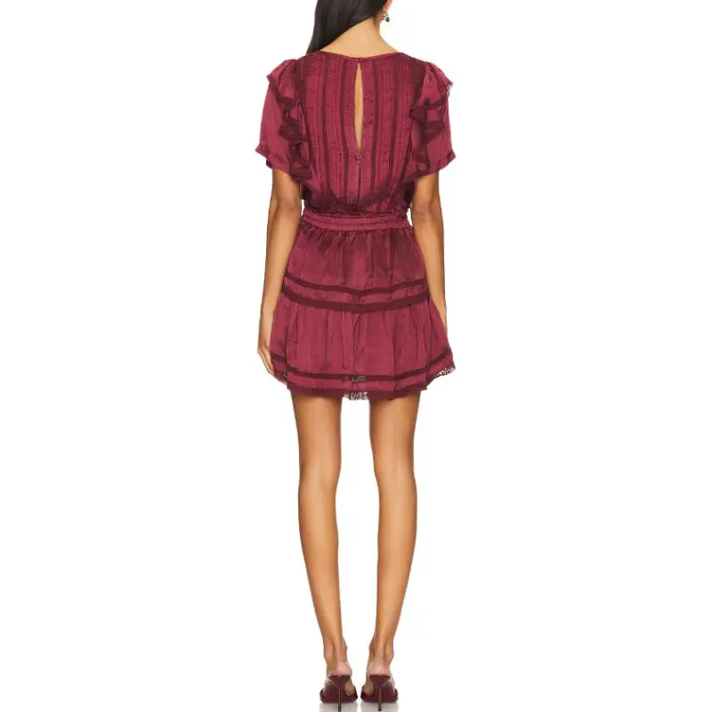 LOVESHACKFANCY Short-Sleeved Dresses Women's Deep Red-1