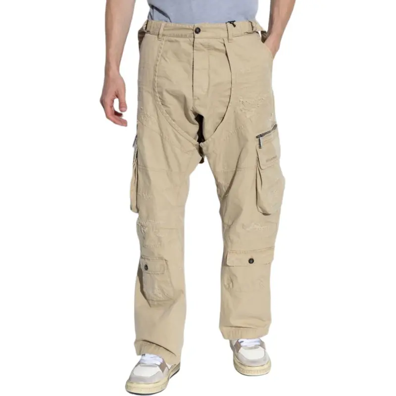 DSQUARED 2 Logo Embroidered Distressed Cargo Pants-2