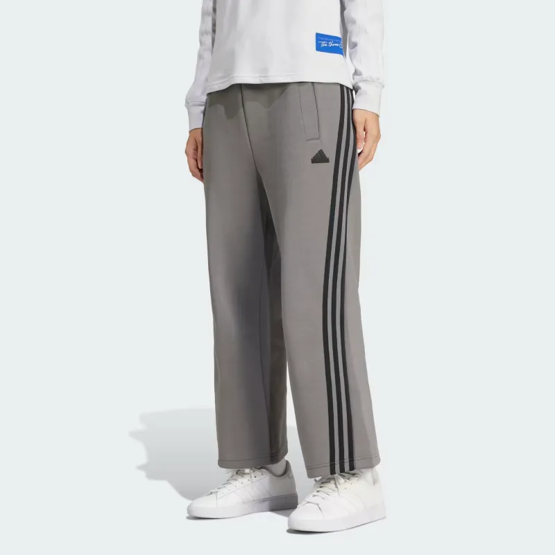 Adidas Future Icons FW24 Open Hem Knitted Sports Pants Women's Gray-1