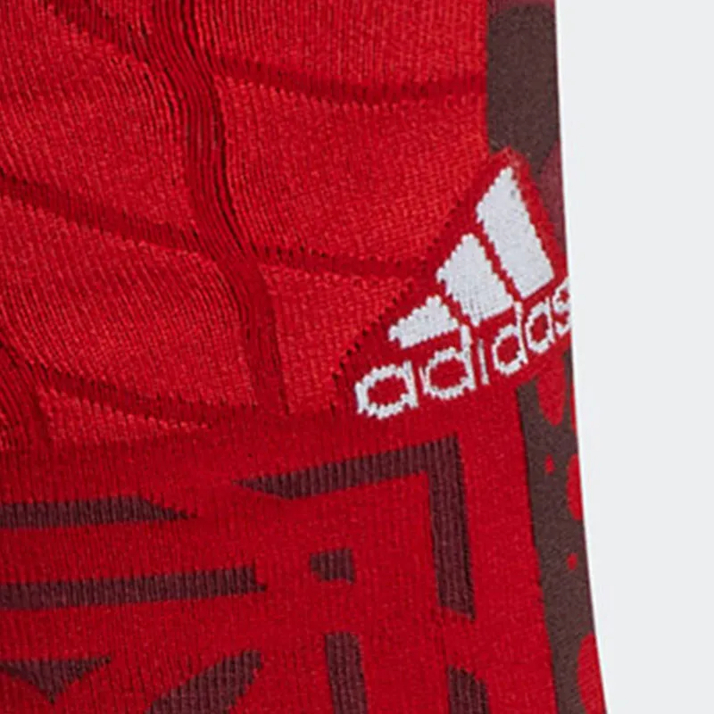 Adidas Mid Calf Socks Unisex 1 Pack Black Red-3