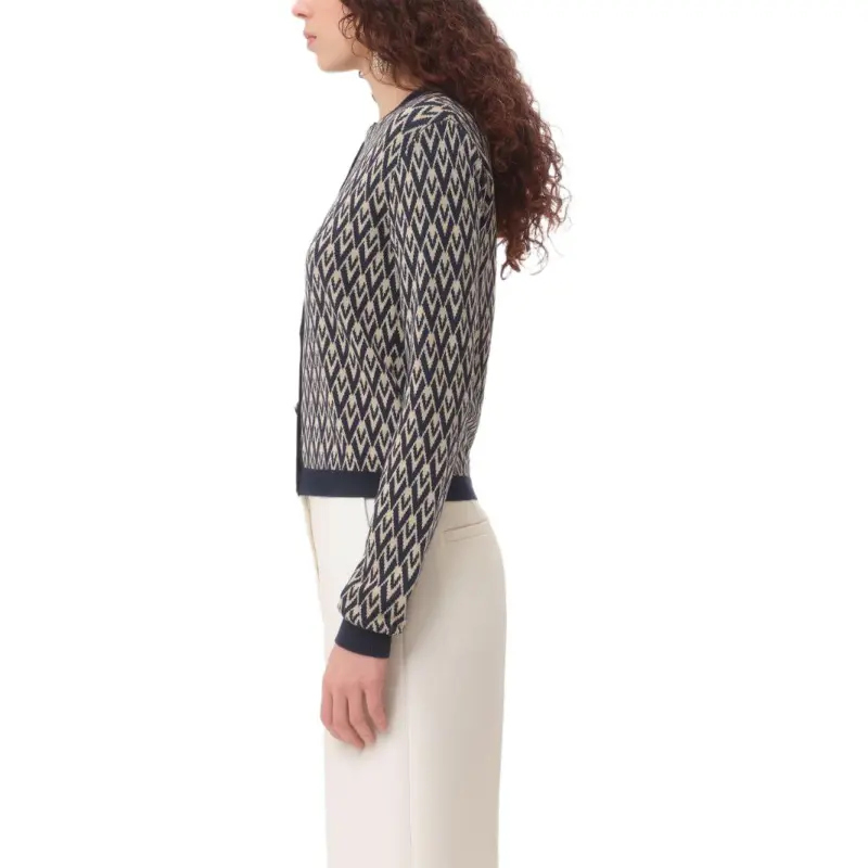 Valentino Toute La V Jacquard Button Up Cardigan-3