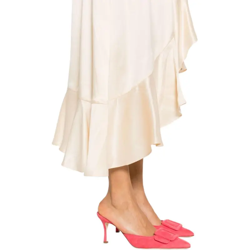 Zimmermann V-Neck Asymmetric Hem Midi Dress-5