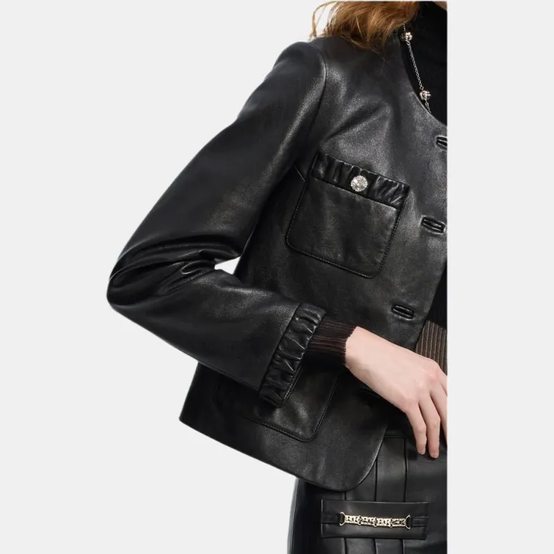 Bebe FW24 Leather Jacket Women's Black-1