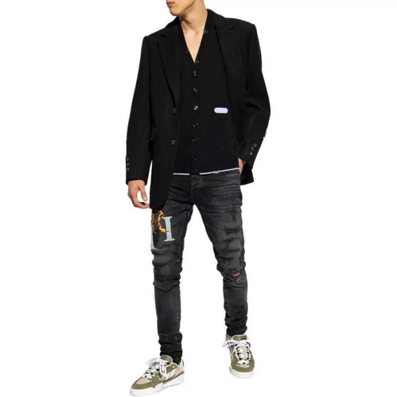AMIRI Multi Leather Staggered Logo Jean-3