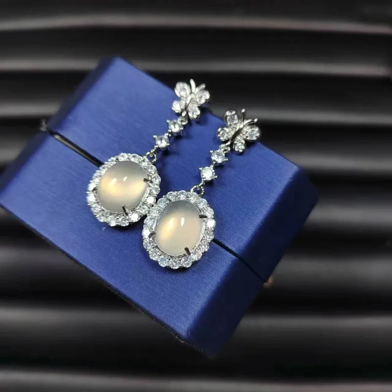 JUNWEN Chalcedony Stud Earrings Women's-9