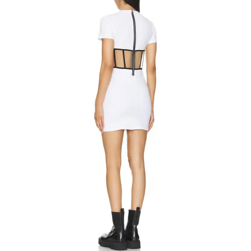 Rta Short Sleeved Dress Women's White-1