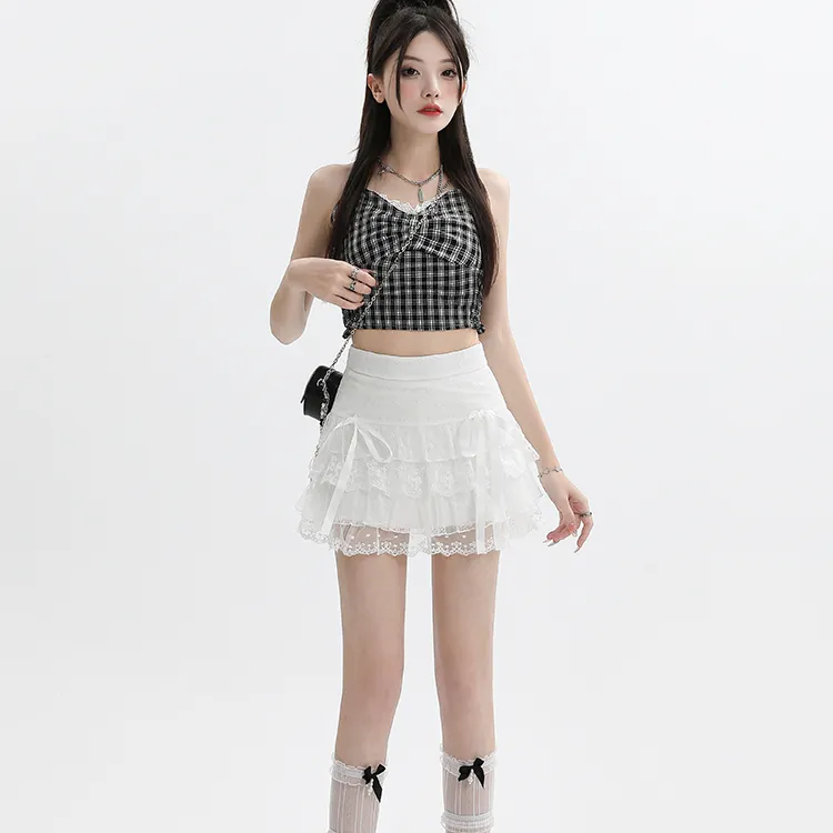Spicy Gals Casual Short Skirts Women's White-5