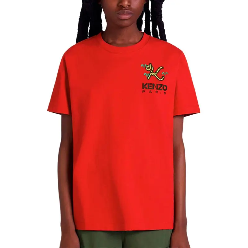 KENZO Tiger Tail Series T Shirt Women's Red-3