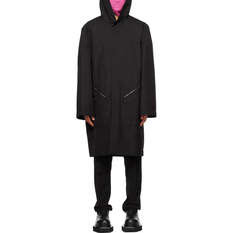 RICK OWENS Trench Coats Men Black-2