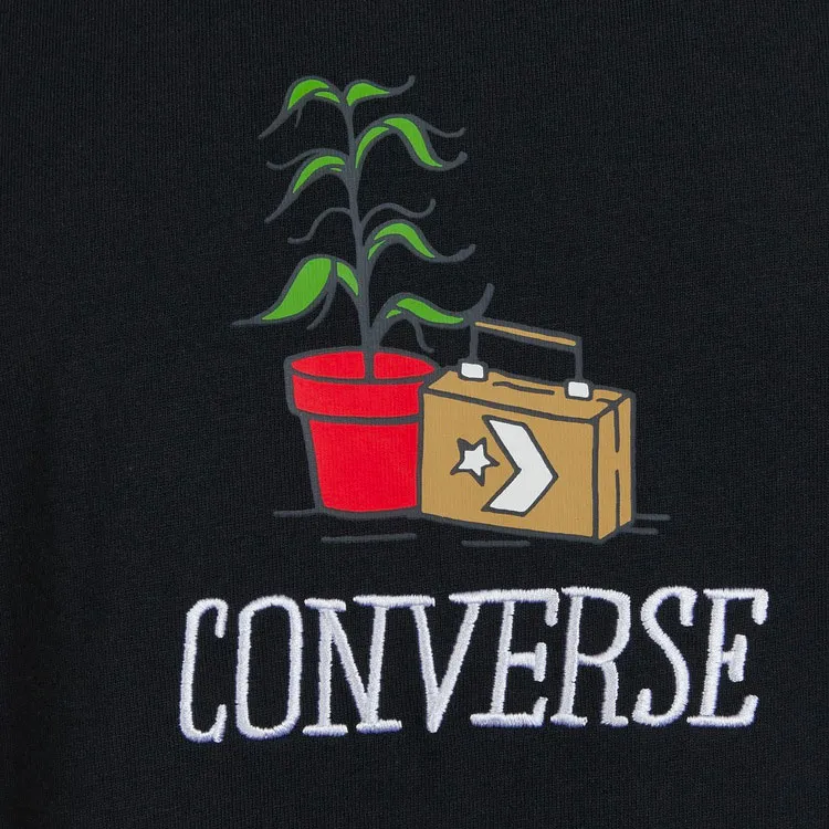Converse Drop Shoulder Sleeve T-Shirt Men's Black-2