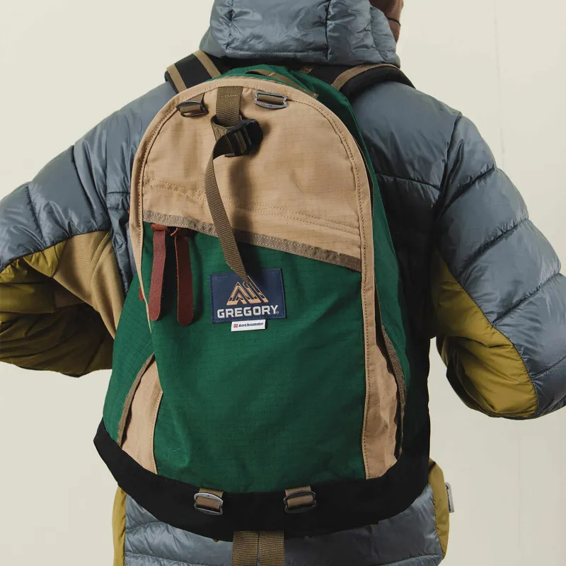 GREGORY NOTHOMME Collaboration Cotton Backpack Unisex Beige & Green-3