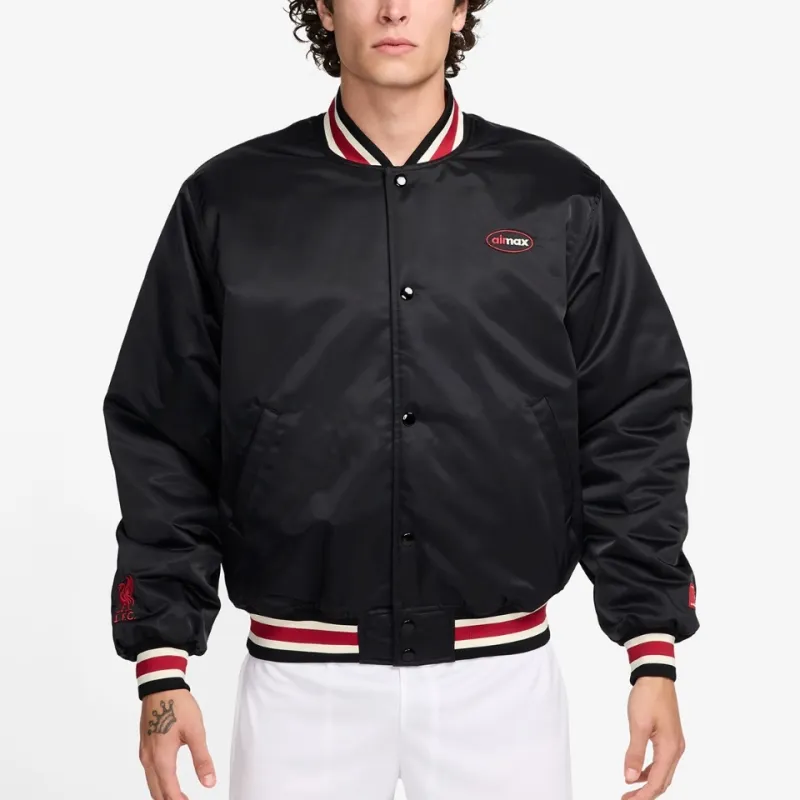 Nike LiverpoolFC SS25 M NK AU SATIN DUGOUT Jacket Men's Black/Red-3