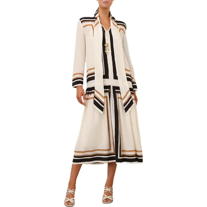 Zimmermann Pussy bow Collar Midi Dress-2