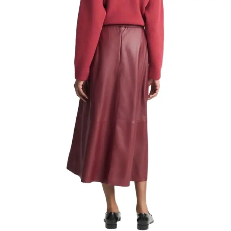 VINCENT WILLEM VAN GOGH Leather Long Skirts Women's Red-1