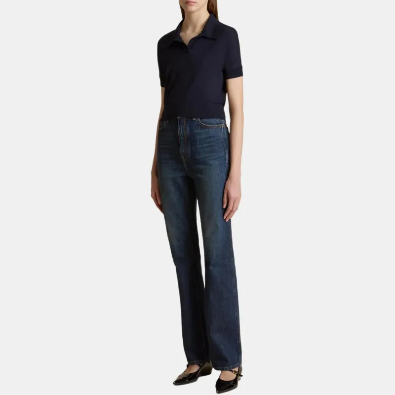 KHAITE Morgane Top 'Midnight Navy'-2