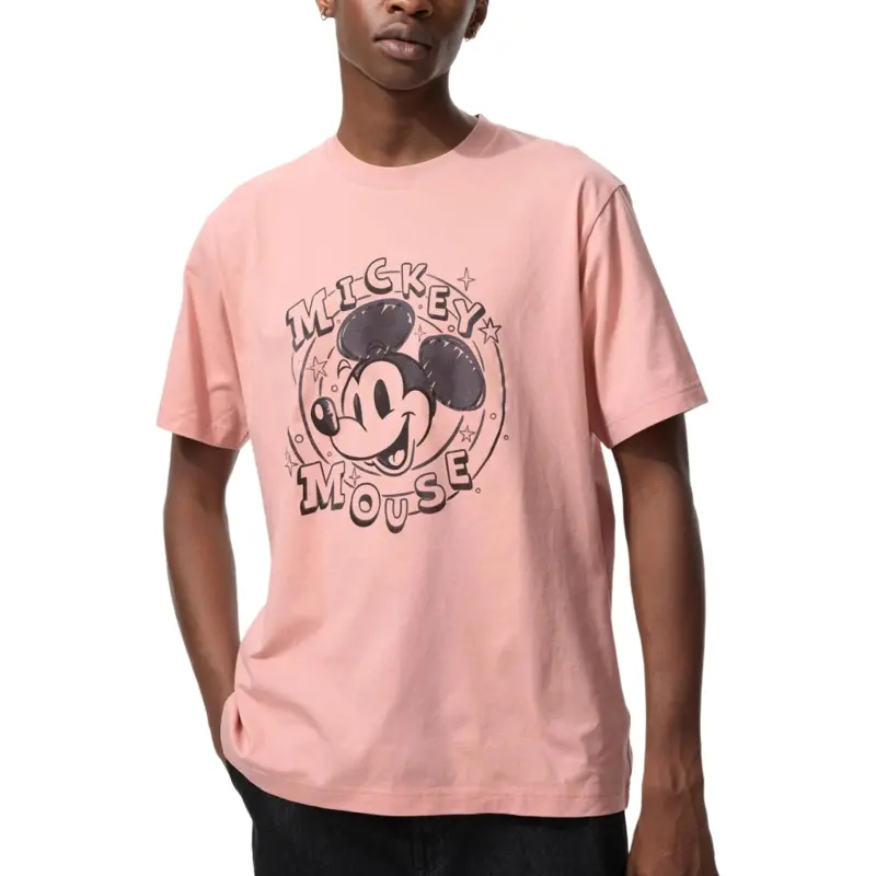 UNIQLO Disney Co brand T Shirt Men's Pink-2