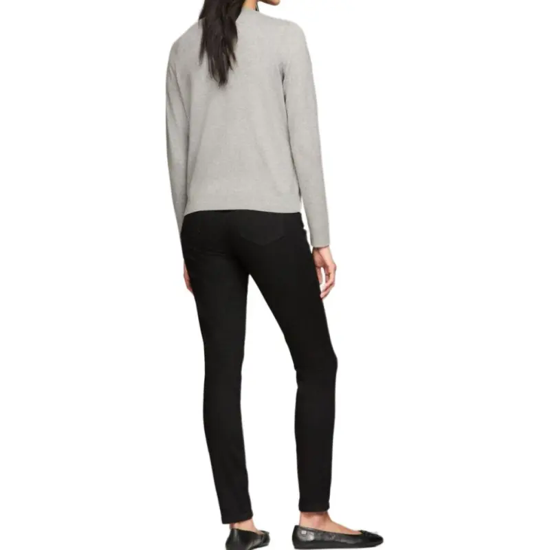 Tommy Hilfiger Solid Button Up Cardigan Sweaters Grey Heather Sweater Women's Gray-3
