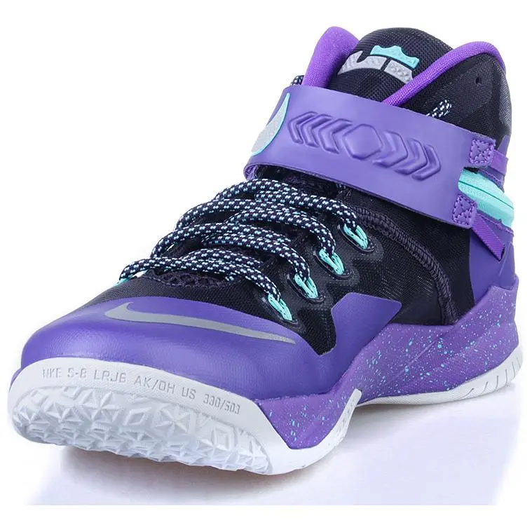 Nike Zoom Soldier 8 Anti Slip Wear Resistant High Top Basketball Shoes Men's Purple Black-2
