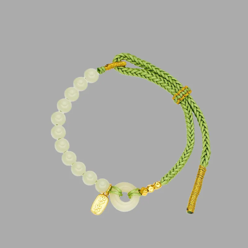 Andaozi Hetian Jade Bracelets Pale Greenish White Jade Women's-1