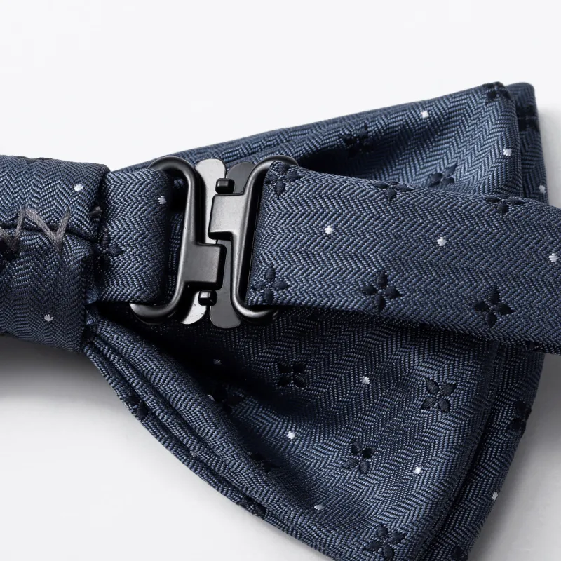 GOLDLION Polyester Bow Tie Men's Blue-3