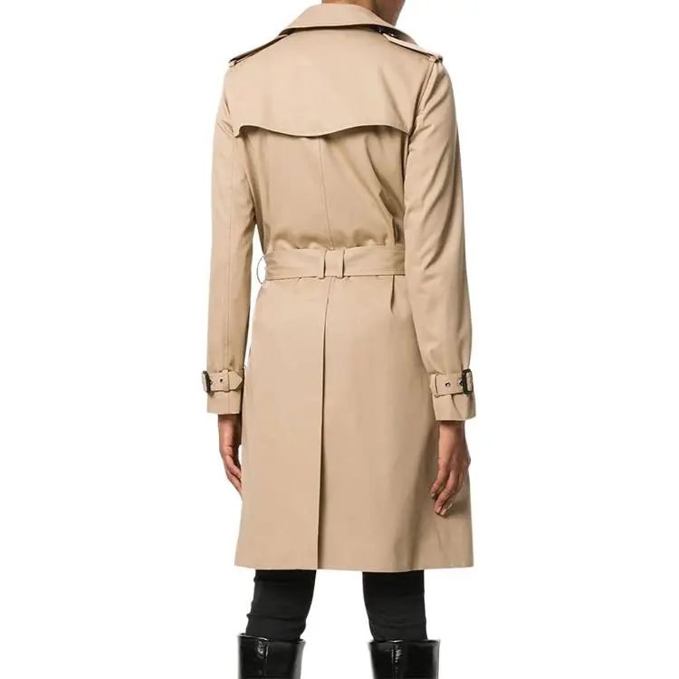 SAINT LAURENT Double Breasted Belted Trench Coat-3