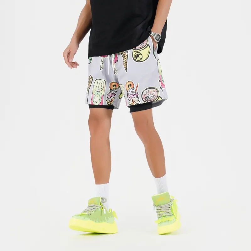 DNBH Dual Tone Collection Leopard Print Collection Casual Shorts Unisex-25