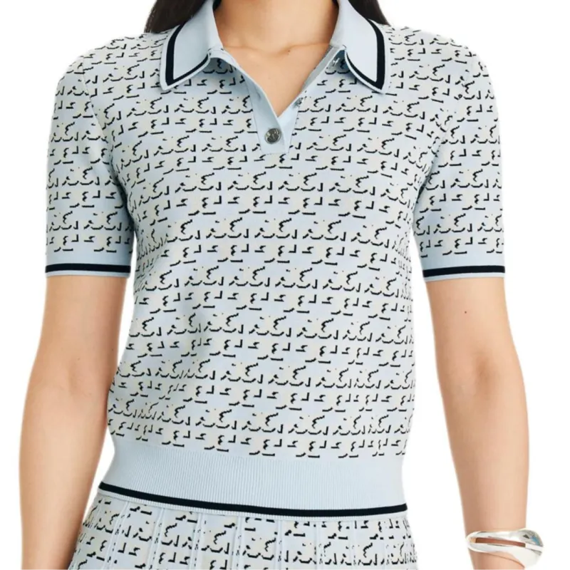 TORY BURCH Monogram Jacquard Polo Top-5