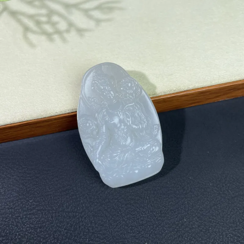BUDOUXIAOAI Pendants White Jade/Pale Greenish White Jade Unisex-2