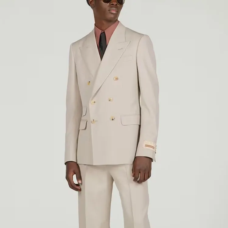 GUCCI Business Suits Men Clothing Sets Light Gray-7