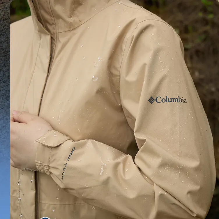 Columbia Hiking Waterproof And Windproof Windbreaker Jacket Women's Light Brown-5