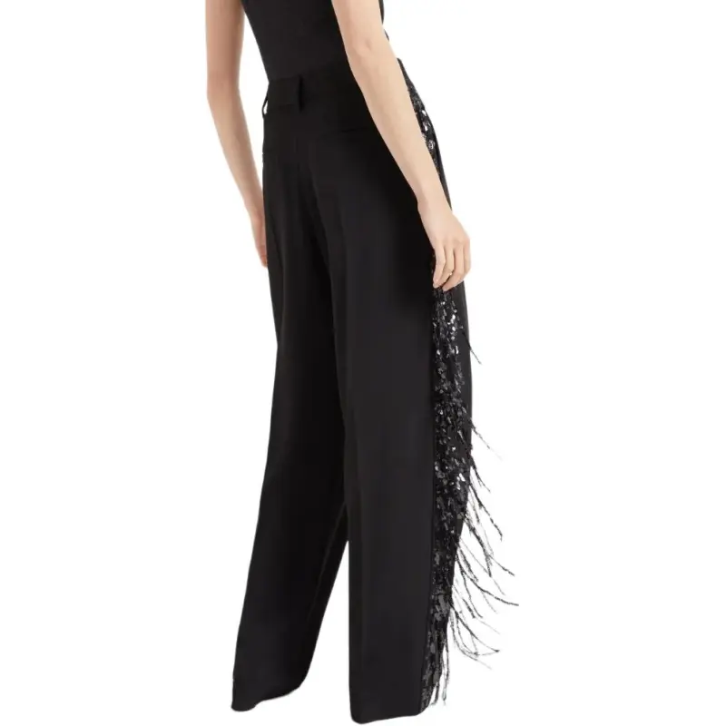 Brunello Cucinelli Waterfall Embroidery Trousers-3