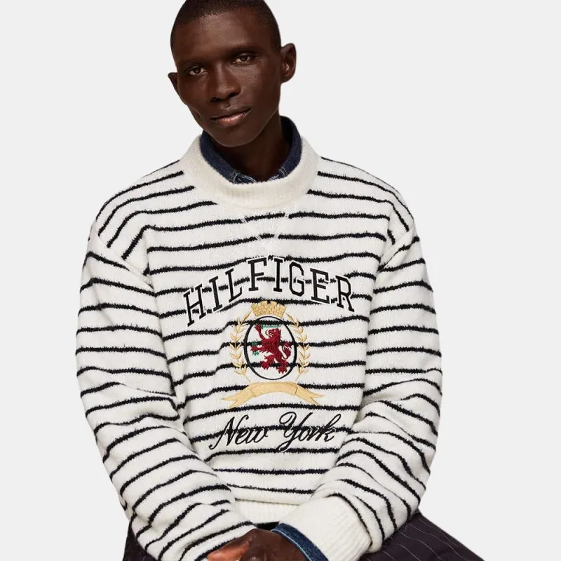 Tommy Hilfiger Sweater Men's Black White Stripes-2