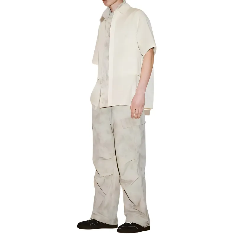 URBAN REVIVO Casual Pants Men's Nude Apricot-2